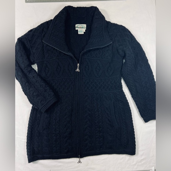 Aran Crafts Ireland Double Collar Merino Aran Coat - Picture 2 of 7